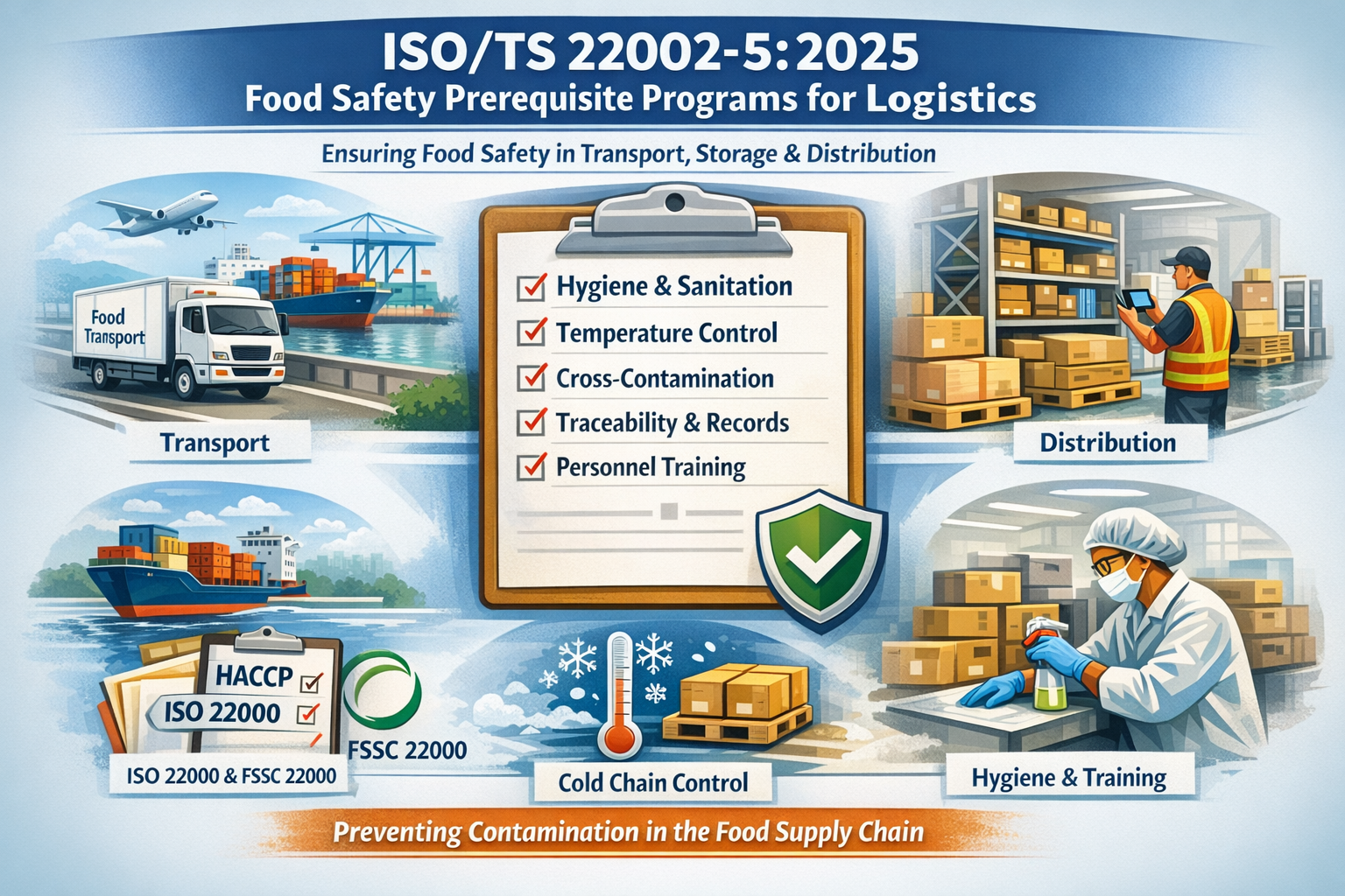ISO/TS 22002-5:2025 food safety prerequisite programs for logistics, transport and storage