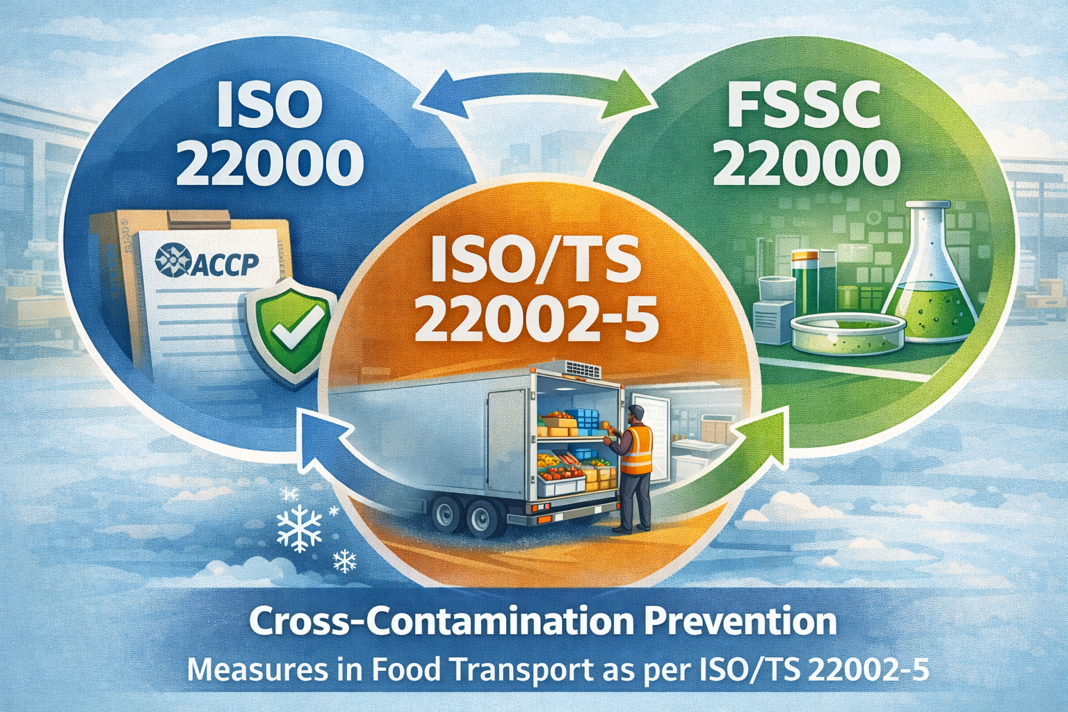 Relationship between ISO 22000, FSSC 22000 and ISO/TS 22002-5 in food safety management systems